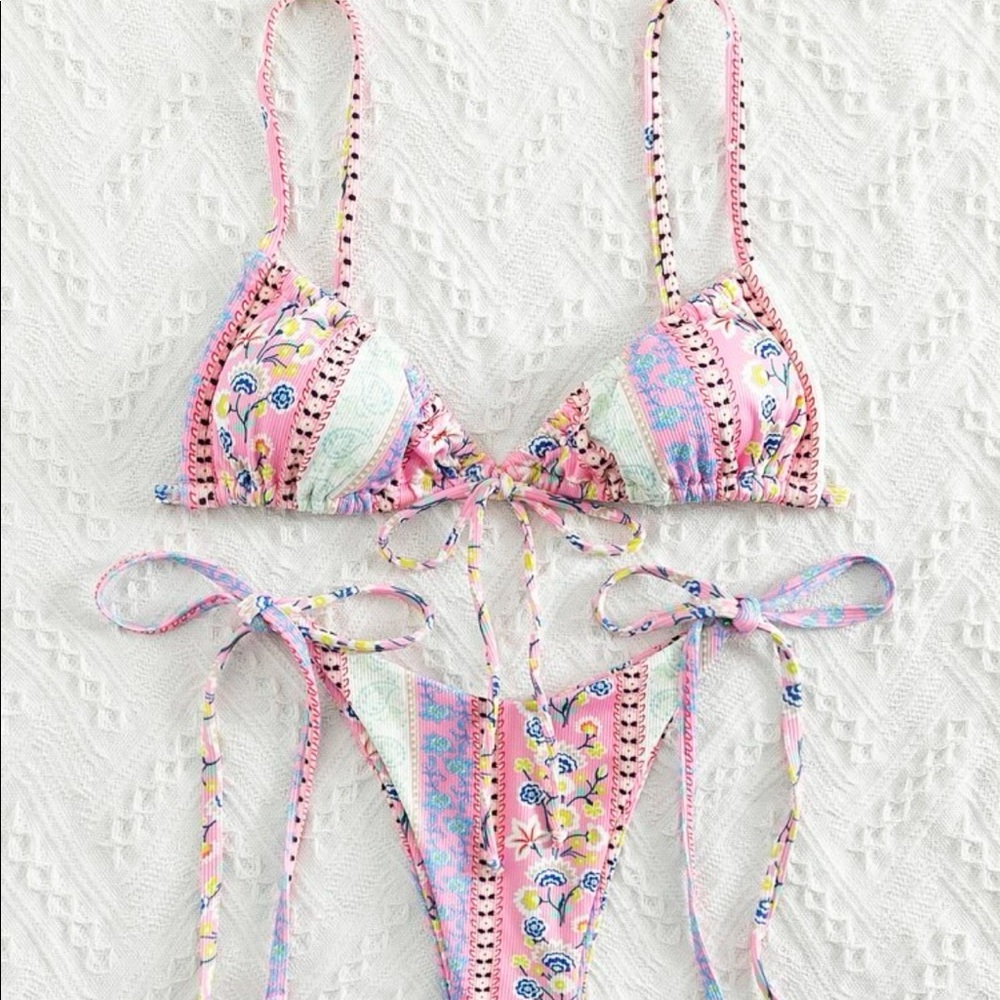 shein pink bikini